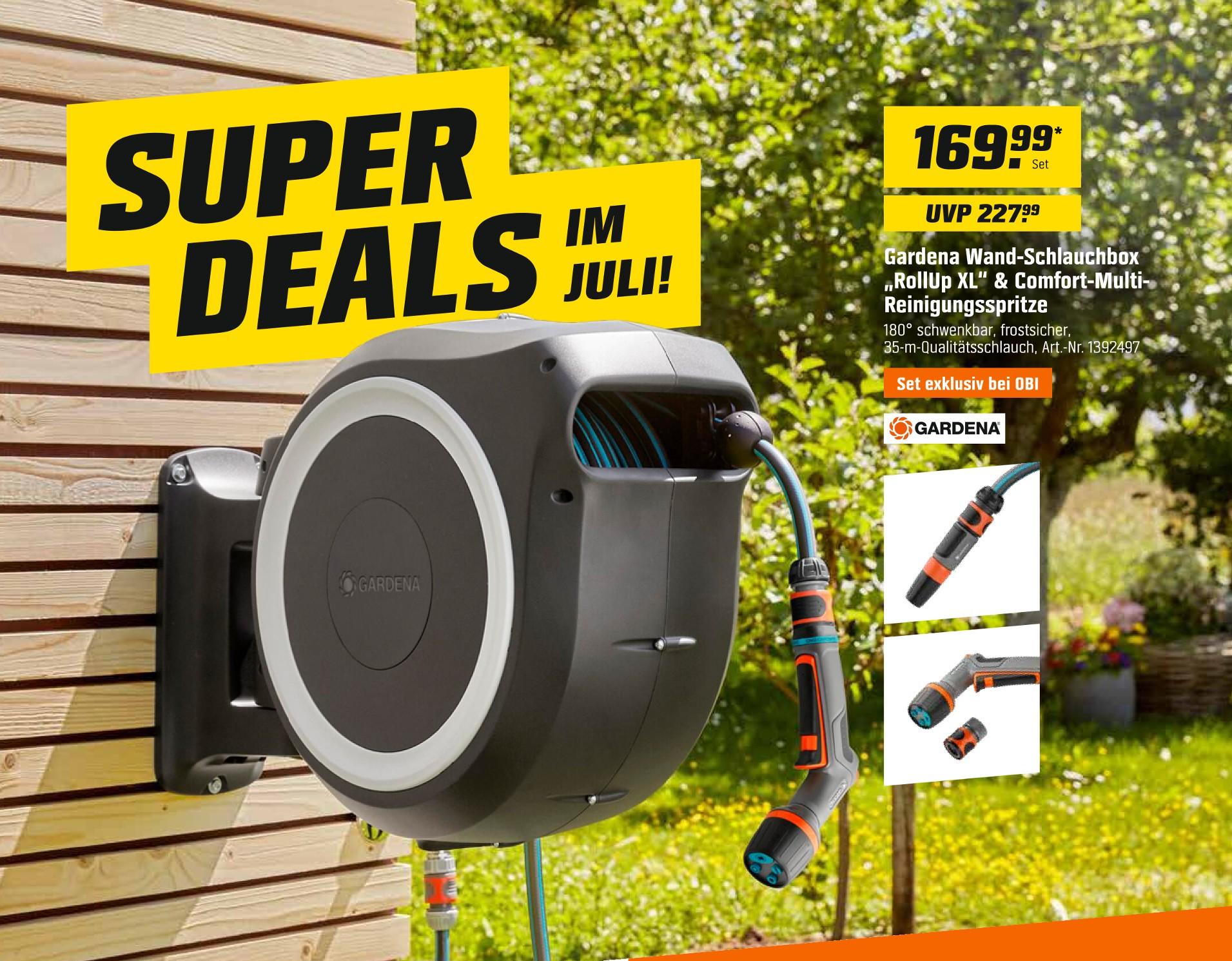Wand-Schlauchbox RollUp XL & Comfort-Multi-Reinigungsbrause im aktuellen Prospekt bei OBI in Lasbek